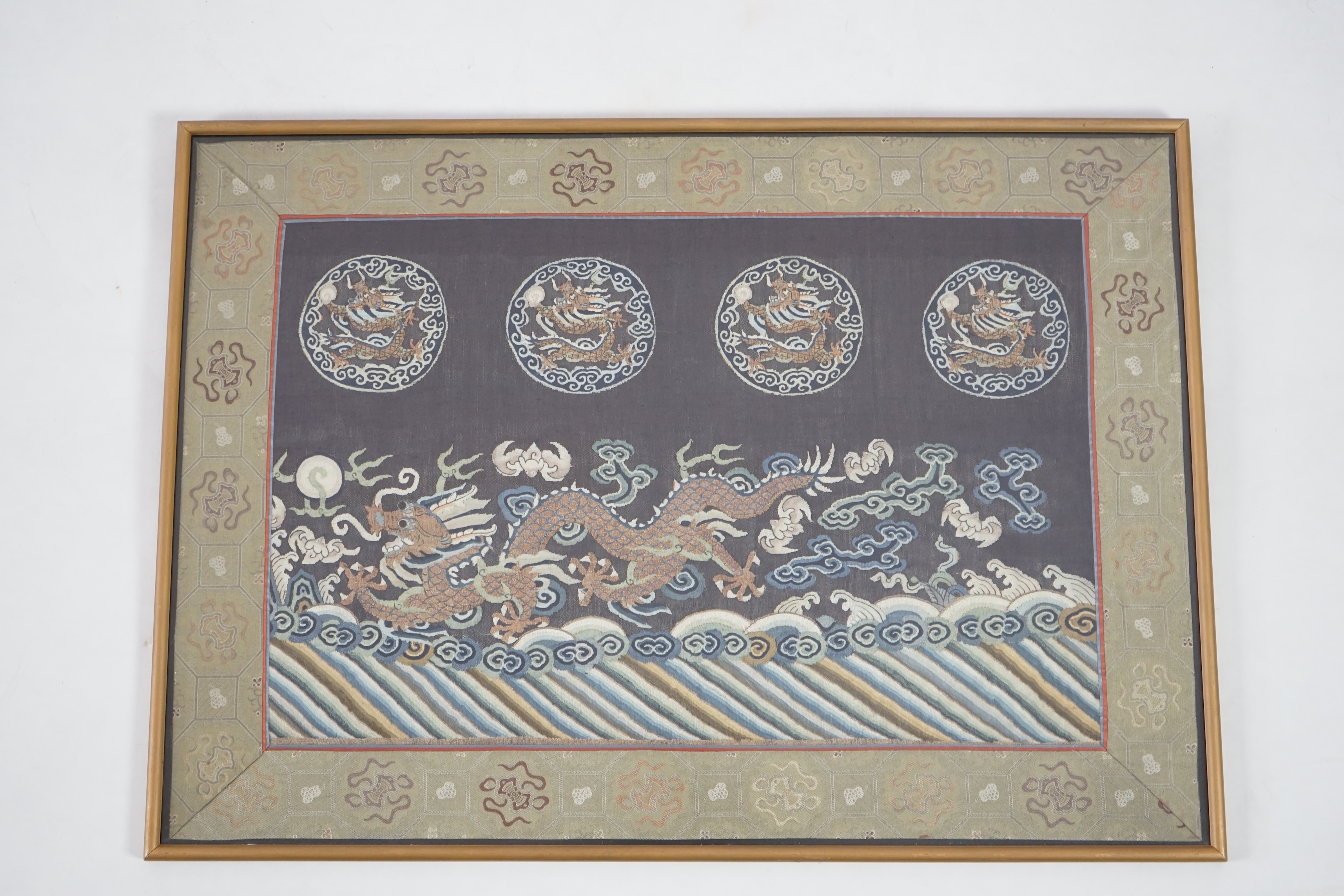 A Chinese Kesi 'dragon' panel, 19th century